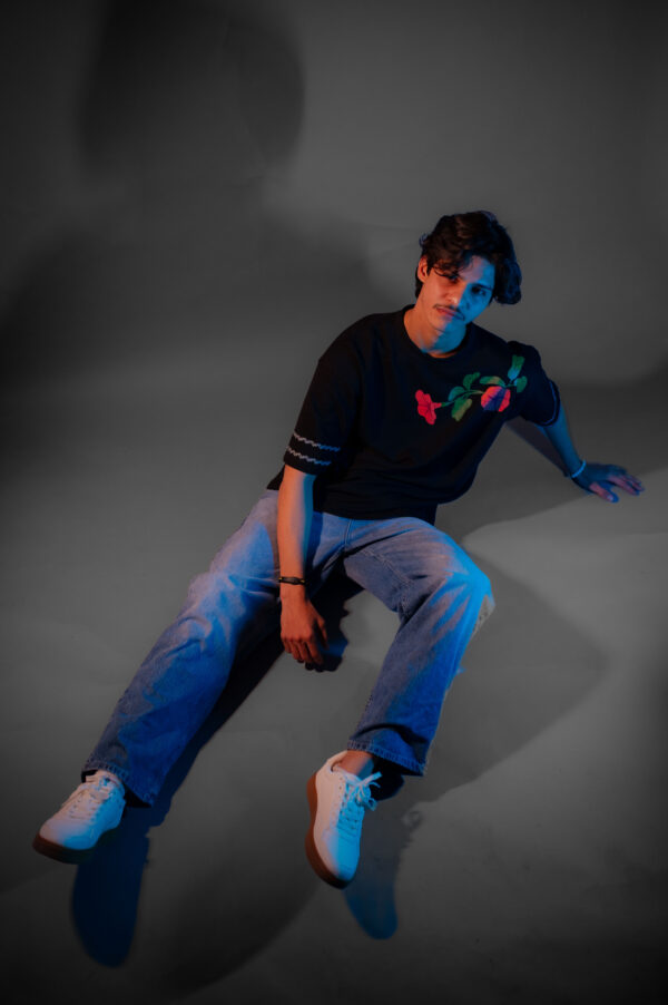 Flora Noir Tee – A Fusion of Edge & Elegance