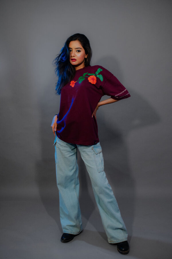 Flora Noir Tee – A Fusion of Edge & Elegance